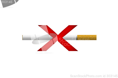 Image of Illustration of the crossed cigarette depicting “No smoking” ban