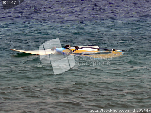 Image of Photo of the windsurfing board in Red Sea