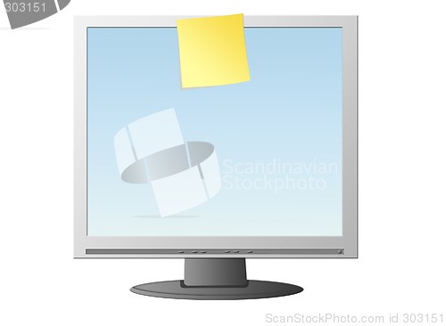 Image of An illustration of the monitor with a memo note