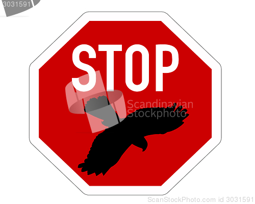 Image of Stop sign for bird swoops