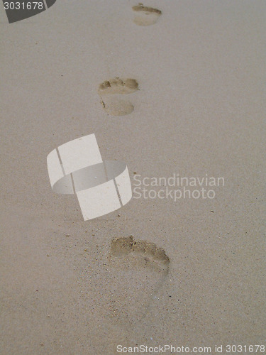 Image of Footprints On Sand