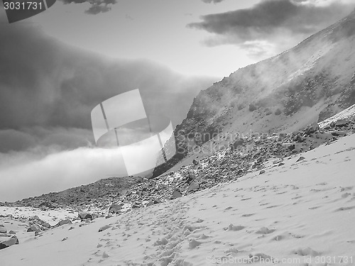 Image of Cloudy Mount Chachani Landscape