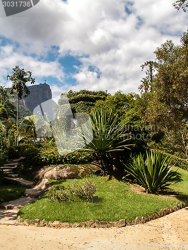 Image of Christ Redeemer Behind Botanical Gardens