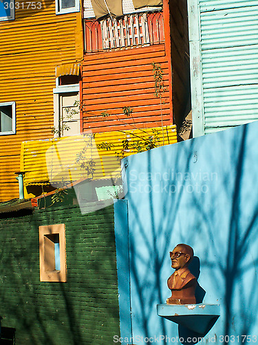 Image of Bust And Colourful Houses In La Boca