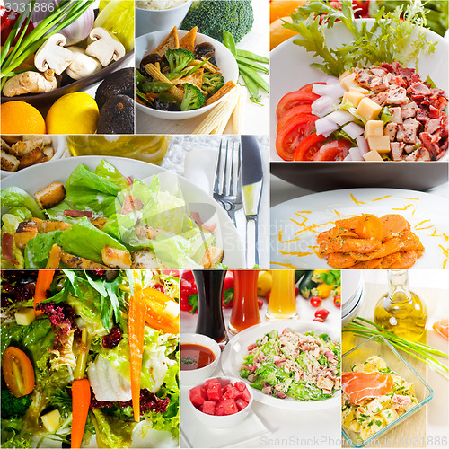 Image of salad collage composition nested on frame