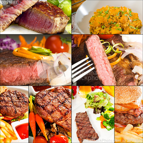 Image of beef dishes collage