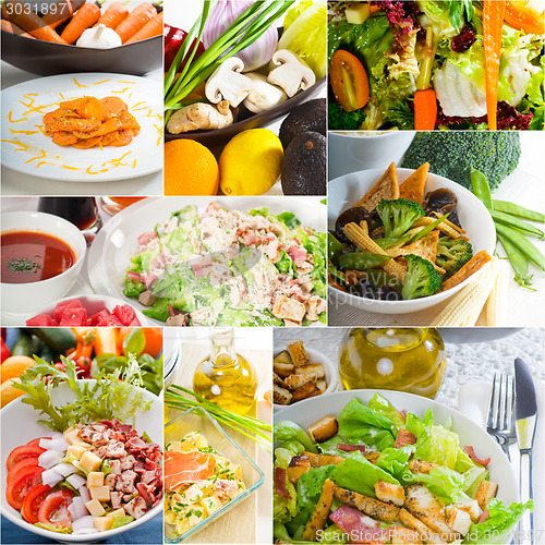 Image of salad collage composition nested on frame