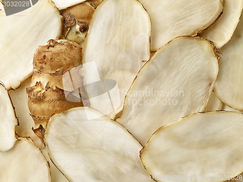 Image of Jerusalem artichoke slices background