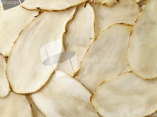 Image of Jerusalem artichoke slices background