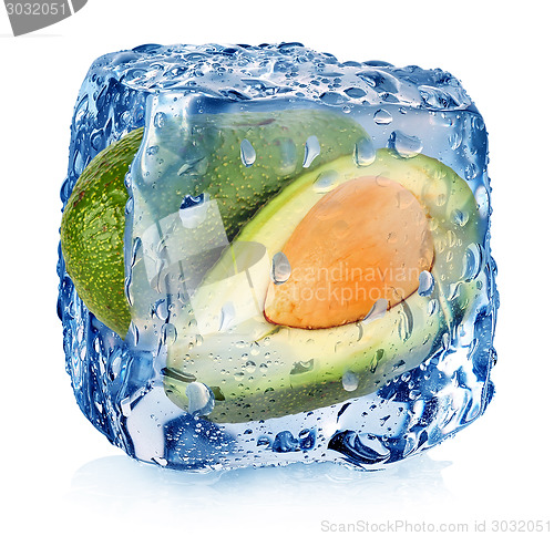 Image of Avocado in ice cube