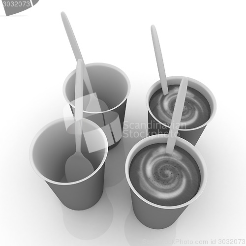 Image of Coffe in fast-food disposable tableware