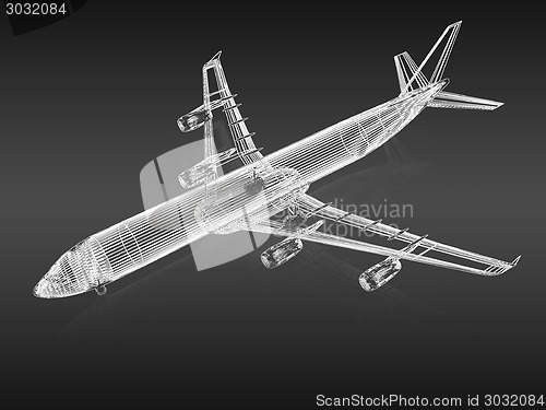 Image of 3d model Flying airplane