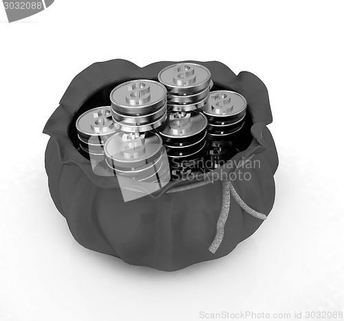 Image of Bag and dollar coins 