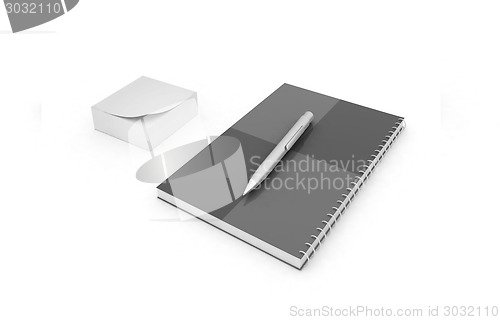 Image of notepad with pen