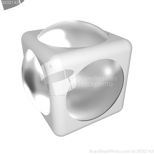 Image of Sphere in a cube 3d design element