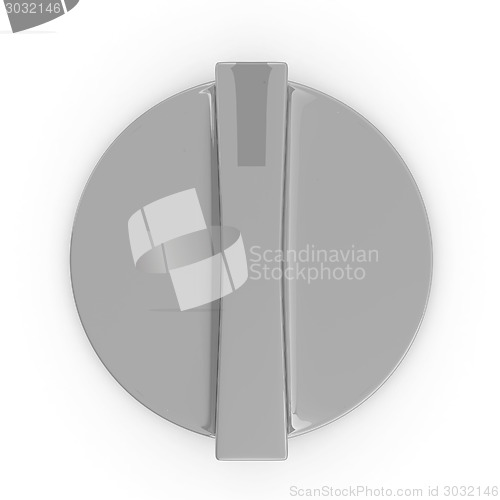 Image of 3d white knob on white background