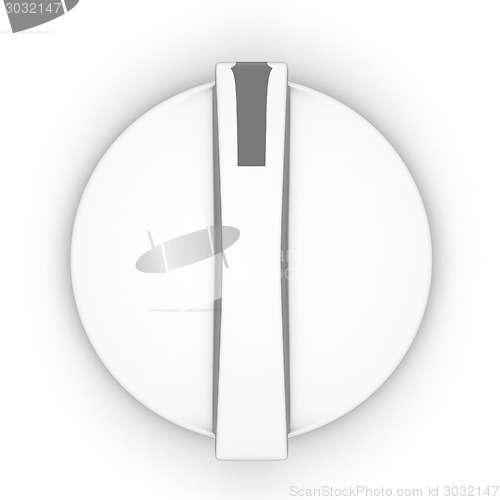 Image of 3d white knob on white background