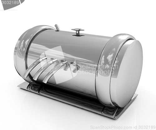 Image of Abstract chrome metal pressure vessel