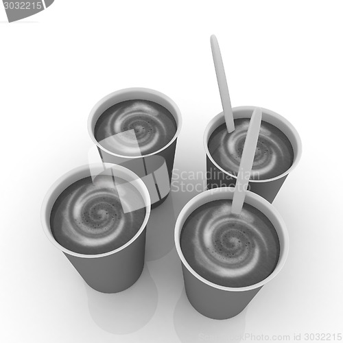 Image of Coffe in fast-food disposable tableware