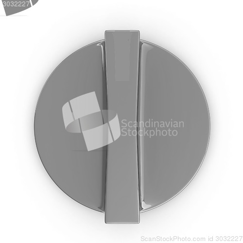 Image of 3d white knob on white background