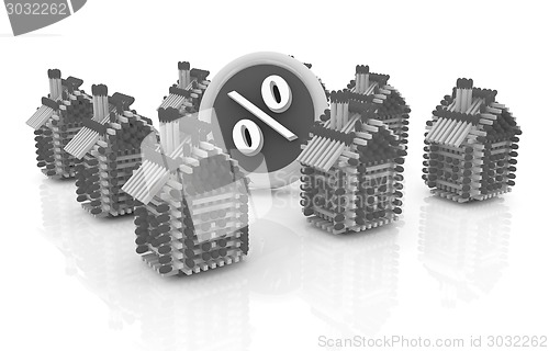 Image of Log houses from matches pattern with the best percent