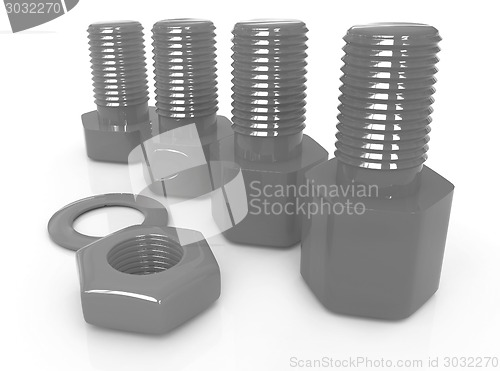Image of Colorful nuts and bolts 