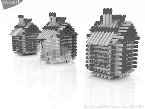 Image of Log houses from matches pattern with the best percent