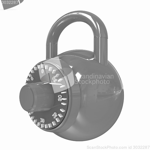 Image of Illustration of security concept with glossy locked combination 