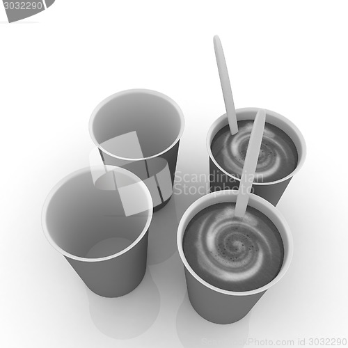 Image of Coffe in fast-food disposable tableware