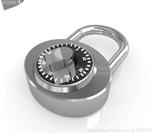 Image of Illustration of security concept with gold locked combination pa