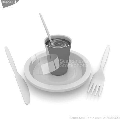 Image of Coffe in fast-food disposable tableware