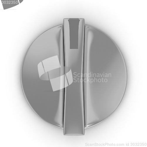 Image of 3d white knob on white background