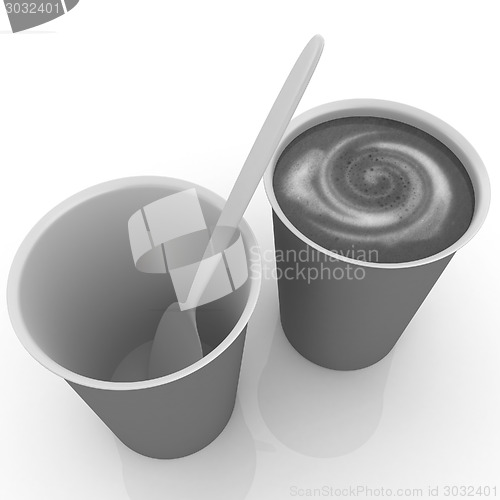 Image of Coffe in fast-food disposable tableware