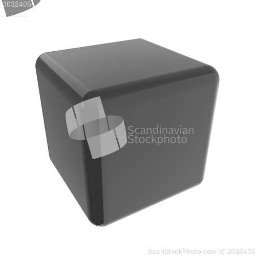 Image of Icon, glossy red cube, abstract symbol
