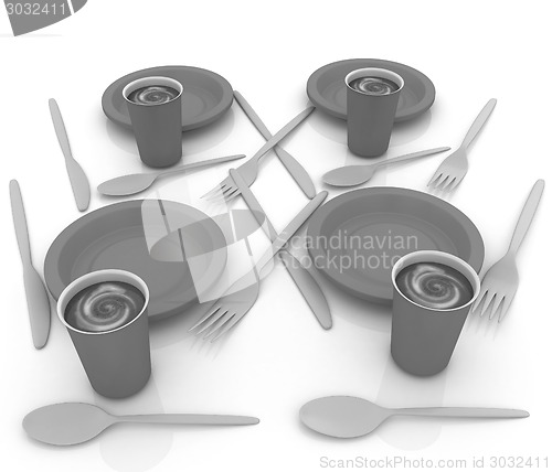 Image of Coffe in fast-food disposable tableware