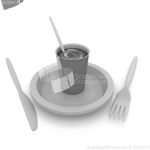 Image of Coffe in fast-food disposable tableware