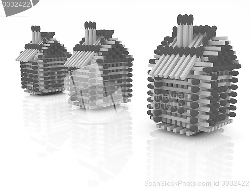 Image of Log houses from matches pattern with the best percent