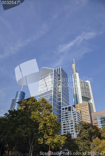 Image of Frankfurt am Maine skyscrapers on a sunny day