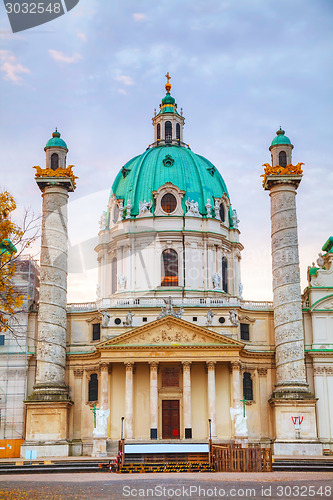 Image of St. Charles's Church (Karlskirche) in Vienna, Austria
