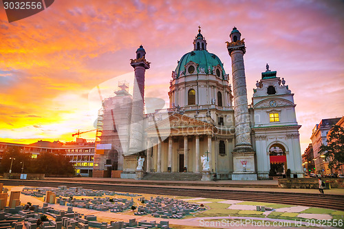 Image of St. Charles's Church (Karlskirche) in Vienna, Austria