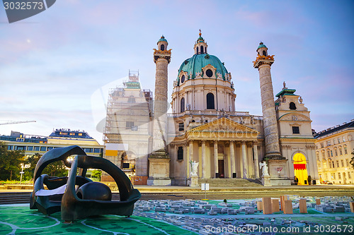 Image of St. Charles's Church (Karlskirche) in Vienna, Austria