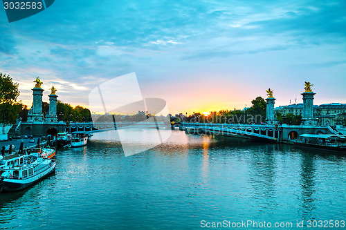 Image of Paris with Aleksander III bridge