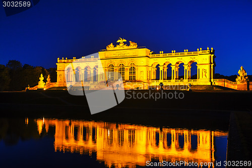Image of Gloriette Schonbrunn in Vienna at sunset