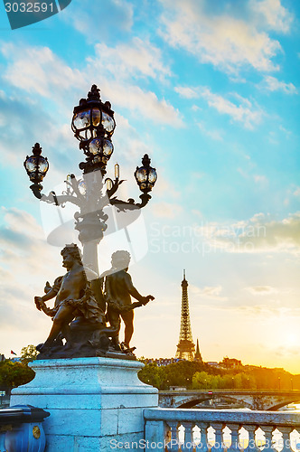 Image of Lamppost at the Alexander III bridge in Paris