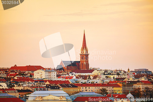 Image of Vienna aerial view in the evening