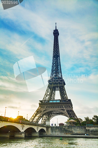 Image of Paris cityscape with Eiffel tower