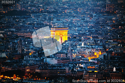 Image of Arc de Triomphe de l'Etoile in Paris