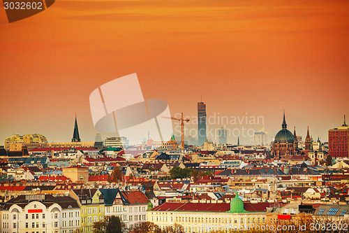 Image of Vienna aerial view in the evening