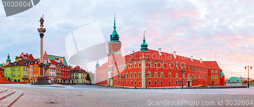 Image of Castle square panorama in Warsaw, Poland