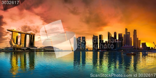 Image of Singapore Skyline at sunset